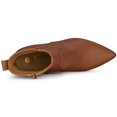 thumbnail image 4 of Unique Bargains Women's Strap Decor Point Toe Block High Heels Ankle Boots, 4 of 6