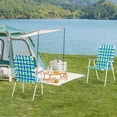 thumbnail image 6 of Zimtown 2 Pack Lawn Chair Folding Web Set Beach Chair Camping Chair Blue, 6 of 11