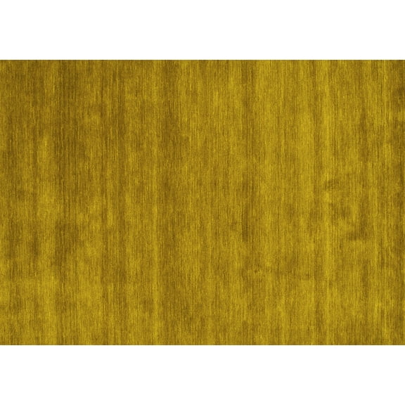 Ahgly Company Machine Washable Indoor Rectangle Abstract Yellow Contemporary Area Rugs, 5' x 7'