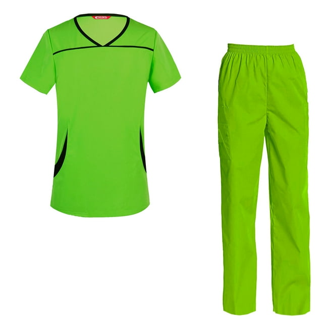 Women's Scrubs Set Scrub Top and Pants Scrubs Set