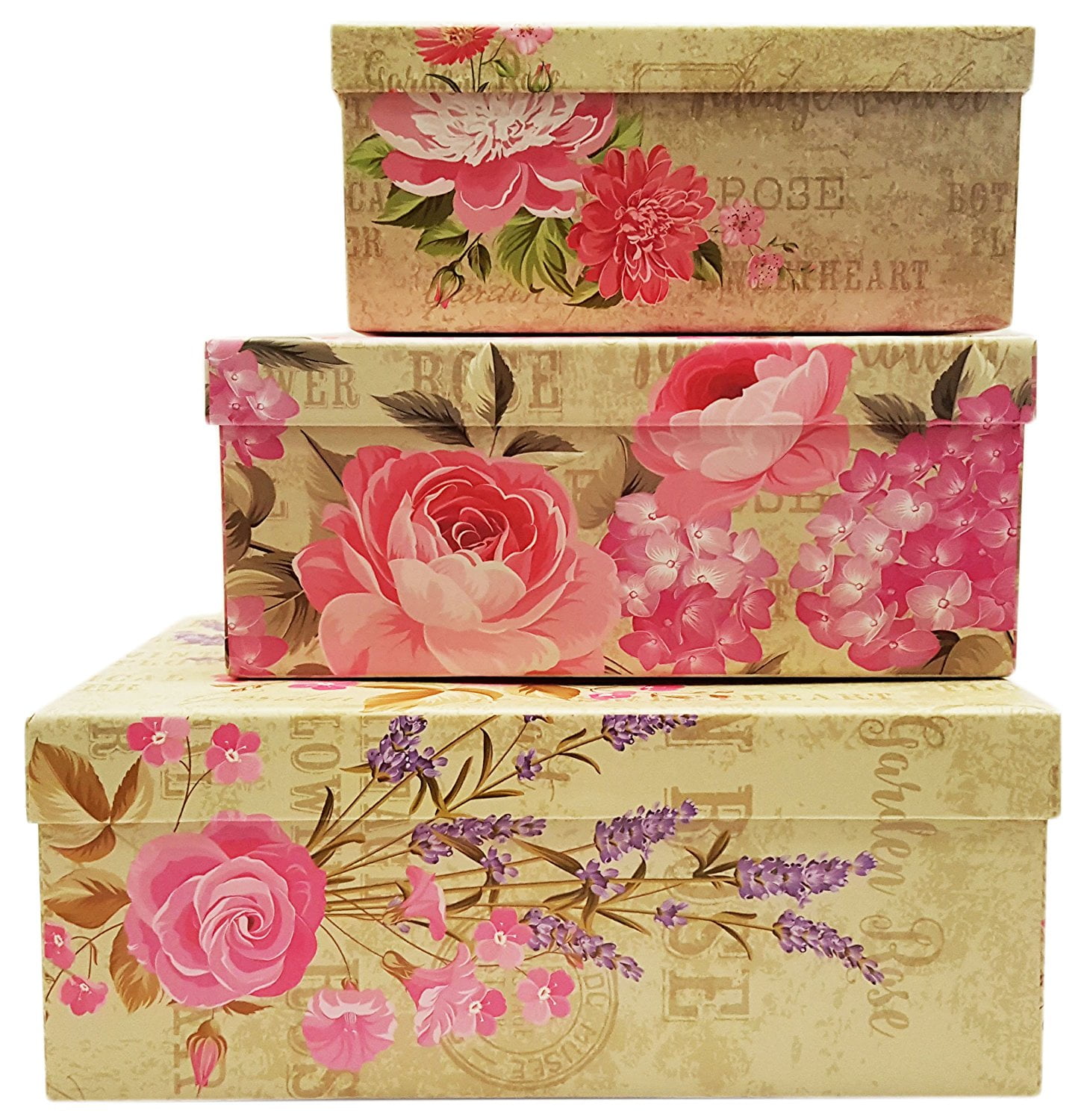 Alef Elegant Decorative Themed Nesting Gift Boxes -3 Boxes- Nesting ...