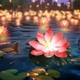thumbnail image 1 of Feltree Large Solar Powered Lotus Pool Light, Auto On/Off Floating Water Lantern for Diwali Festivals, Backyard Pond Decor with Slow RGB Flashing, 1 of 8