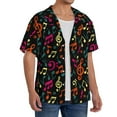 thumbnail image 2 of Sikiie Music Notes Men's Cuban Shirt, Hawaiian Shirts, Business Casual Button Down Shirts, Short Sleeve Shirt-4X-Large, 2 of 5