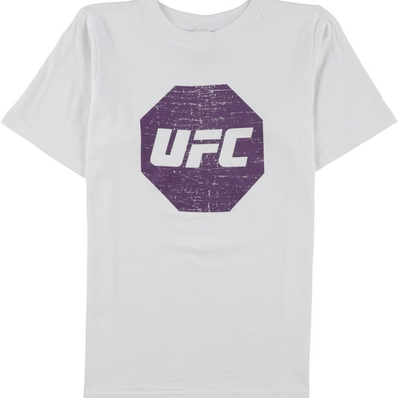 UFC Boys Distressed Logo Graphic T-Shirt, White, Big Kids (8-20), M