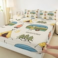 thumbnail image 3 of Manfei Happy Camping Twin Sheet Sets,Colorful Camper Rv Twin Fitted Sheet,Outdoor Adventure Flat Sheet For Kids,Breathable Home Decor,3pcs, 3 of 7