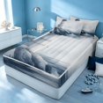 thumbnail image 3 of Erosebridal Coastal Lighthouse Zipper Twin Comforter Sets with Fitted Sheet and 2 Pillowcases, Sea Nautical Zipper Bedding Set, Navy Reversible, 3 of 7