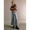 thumbnail image 6 of Women'S Wide Leg Jeans Stretchy Straight Leg Jeans Buttoned Loose Denim Pants with Pocket Light Blue L, 6 of 8