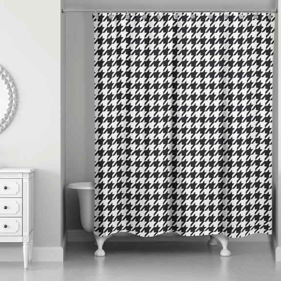 Creative Products Black and White Houndstooth 71x74 Shower Curtain