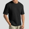 thumbnail image 2 of HVOBTTY Men's Summer T Shirt Soft Basic Casual Solid Color Crew Neck Short Sleeve Breathable Loose Daily Wear Top Black, L, 2 of 5