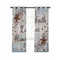 thumbnail image 7 of Country Star Brown Blackout Curtains for Bedroom, Vintage Rustic Texas Stars Wooden Thermal Insulated Kitchen Drapes with Grommets, Light Blocking Window Treatment, 2 Panels 42" x 63", 7 of 7