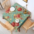 thumbnail image 2 of Pioneer Flower Floral Print Pattern Square Tablecloth,Waterproof Square Table Cover,Wipeable Spillproof Washable Table Cover for Home Kitchen Party Decor 42"X42"(107x107cm), 2 of 6