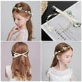 thumbnail image 6 of Monebena Flower Girl Headpiece Princess Flower Crown Flower Girl Hair Accessory Pearl Headband Flower Girl Headband Bridal Hair Accessories For Birthday,Party,Photography,Wedding, 6 of 7