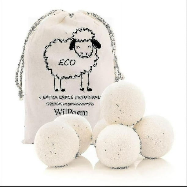Bolas de lana para secadora, paquete de 8, bolas para secadora, reutilizables, reducen las arrugas de la ropa, suavizante de telas sin químicos, se seca de manera más uniforme