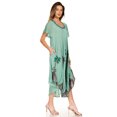 thumbnail image 4 of Sakkas Watercolor Palm Tree Tank Caftan Dress - Sea Green - One Size, 4 of 5