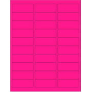 8-1/2 x 11" Neon Color High Light Fluorescent Labels for Laser & Inkjet Printer (Pink Fluorescent, 1" x 2-5/8" - 30 Per Page | 750 Labels)
