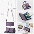 thumbnail image 4 of Funda tipo cartera tipo bandolera compatible con iPhone 14, color morado, 4 of 9