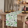 thumbnail image 2 of Table Runners 70 Inches Long Dress Scarves, St. Patrick's Day Farmhouse Coffee/Dining/Kitchen Table Decor, Holiday Table Runner, Green Black Plaid Clovers Wooden Grain 13x70 Inch, 2 of 9