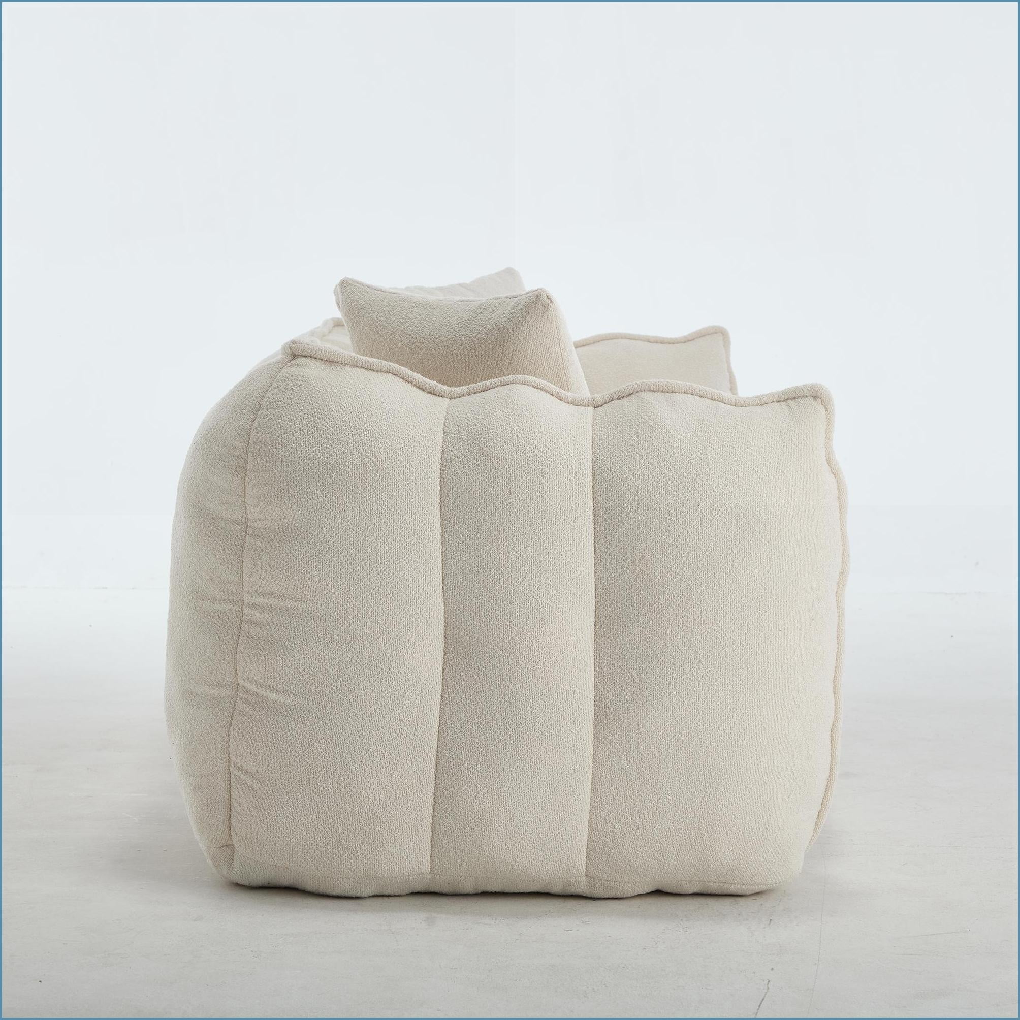 2-Person Soft Bean Bag Chair with High-Resilience Foam – Ideal for Family & Adults | Chenille | Square