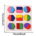 thumbnail image 4 of TIELUTT Wooden Geometric Shapes Montessori Puzzle Sorting Math Bricks Preschool Learning Educational Toddler Learning Ages 1-2 Educational Keyboard Multiplication Bead Big for Kids Fractiles-7, 4 of 7