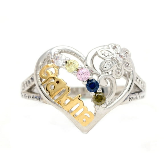 Heart Ring Inscribed To Grandma With Love Plated Cz Womens Ginger Lyne Collection