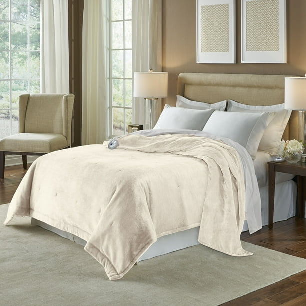 Safe and Warm Velvet Plush Low Voltage Electric Heated Blanket with