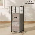 thumbnail image 2 of Distressed Grey Tall File Cabinet with 2 Drawers & Hanging Bars | Industrial Office Storage Cabinet - 42.5" Height, 2 of 7