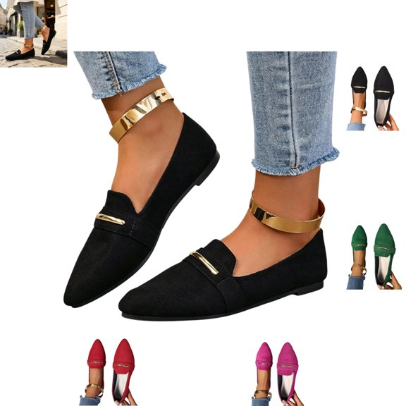 YOUYEDIAN Loafers for Women Versatile Pointed Toe Comfy Flats Casual Fashion Outdoor Slip On Shoes