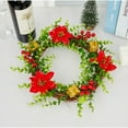 thumbnail image 6 of Flameless LED Christmas Wreath with Simulated Candles - Rattan & Plastic Holiday Decor for Doorway, Fireplace, Table - Warm White Lights Indoor Outdoor Use, 6 of 6