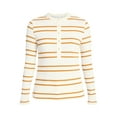 thumbnail image 6 of Time and Tru Women's Striped Henley with Long Sleeves, Sizes XS-XXXL, 6 of 6