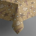 thumbnail image 5 of Brown Christmas Pattern Square Tablecloth,Waterproof Square Table Cover,Wipeable Spillproof Washable Table Cover for Home Kitchen Party Decor 42"X42"(107x107cm), 5 of 6