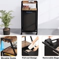 thumbnail image 2 of Laundry Hamper, Laundry Sorter, Rolling Laundry Basket with Wheels, 2 Shelves, 18 Gal(68L), Pull-Out and Removable Oxford Fabric Bags, for Laundry Room, Black and Rustic Brown, 2 of 5