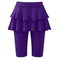 thumbnail image 5 of Tdoqot Girls Yoga Shorts with Skirt- High Waist Soft Cotton Ruffle Summer Kids Dance Shorts Purple Size 14, 5 of 7