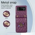thumbnail image 3 of Crossbody Wallet Case for Samsung Z Flip 4, [6 Card Slots] Leather Purse Phone Case Luxury Buckle Closure Card Holder Shoulder Strap Handbag Case Women for Samsung Galaxy Z Flip 4, Darkpurple, 3 of 9