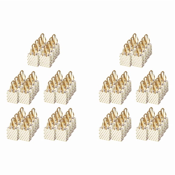 with Ribbon Handles Gold Mini Gift Bag,(Metallic Dots 80 Pack Bulk)