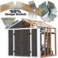 thumbnail image 2 of EZBUILDER 70187 Peak Style Shed Instant Framing Kit, 7x8, Brown, 2 of 4