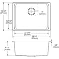 thumbnail image 2 of Elkay Elgu2522c Quartz Classic 24-5/8" Undermount Single Basin Quartz Composite Kitchen, 2 of 7