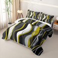 thumbnail image 3 of Erosebridal Modern Wave Stripe Twin Quilt Set,Geometric Line Art Twin Coverlet Set For Girls,2 Pieces, 3 of 7