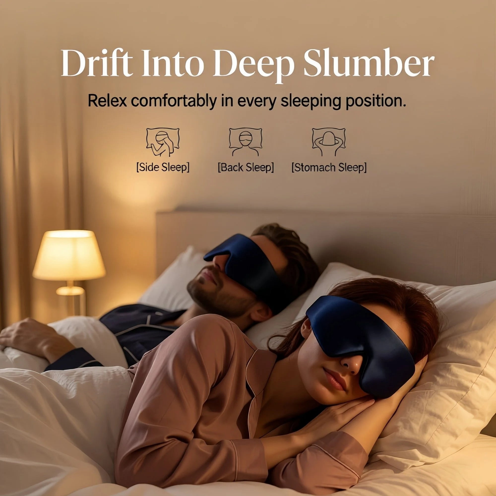 FACEMOON Organic Bamboo Cotton Bluetooth Sleep Mask 100% Blackout 3D Design Zero Eye Pressure 13H Playtime