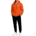 thumbnail image 5 of XUNKUSGA Mens Sweatsuit 2 Piece Set Fashion Hooded Sweatshirt and Joggers Set Casual Outfits for Men Hoodie Sweatsuit Sets Casual Jogging Athletic Suits Orange XL, 5 of 6