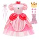 thumbnail image 1 of Disfraz de princesa y melocotón para niños, ropa rosa para Cosplay, vestido de fantasía para niños de 2 a 10 años, Carnaval de Halloween Fivean unisex, 1 of 2
