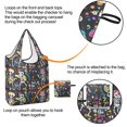 thumbnail image 4 of 5 Pack Foldable Shopping Bag,Day Of the Dead Halloween Pattern Reusable Grocery Bags with Pockets,Large Reusable Tote Bags with Handles Waterproof & Lightweight, 4 of 6