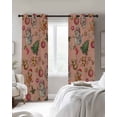 thumbnail image 2 of Pink Christmas Blackout Curtains for Bedroom - 84 Inch Long Light Blocking 2 Panels Set, Xmas Tree Balls Snowman Gingerbread Thermal Insulated Living Room Drapes Grommet Window Curtains 52"x84", 2 of 8
