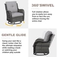 thumbnail image 2 of PARKWELL 7-Piece Outdoor High Back Patio Conversation Set,Wicker 6-Seat Furniture with Loveseat Sofa, Swivel Gliders,Coffee Table and Ottomans,Gray Wicker Gray Cushions, 2 of 8