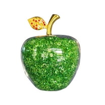 chaungfeng Crystal Apple Figurine, Artificial Glass Apple-Shaped Home Decor, Filled with Fake Diamonds, Fruits Collectibles Art Crafts Ornament Christmas Eve Gifts for Her, 3"x4"