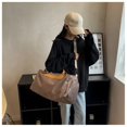 thumbnail image 3 of RXIRUCGD Water Resistant Sports Gym Travel Weekender Duffel Bag with Shoe Compartment Brown, 3 of 9