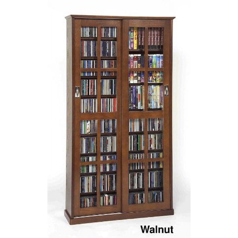 Leslie Dame Mission Multimedia DVD/CD Storage Cabinet with Sliding