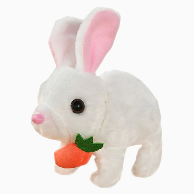 Maytalsory P Oreilles de Lapin Simulation Sautant et Rebondissant Action Mouvements Réalistes : Cette Peluche P Lapin Électrique Simulation Animal de Compagnie