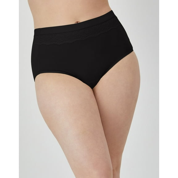 Women's Bali DFLLB1 Beautifully Confident Light Leak Protection Panty (Black 8)