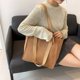 thumbnail image 3 of Bolso de hombro informal a la moda para mujer, bolso de mano, bolso de compras de pana para mujer (marrón), 3 of 6
