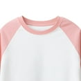 thumbnail image 3 of TTUHYWXI Boys Cotton Long Sleeve Shirts Fashion Raglan Patchwork Sweatshirts Cute Round Neck Tees School Sports Tops (Pink, 5-6 Years), 3 of 3